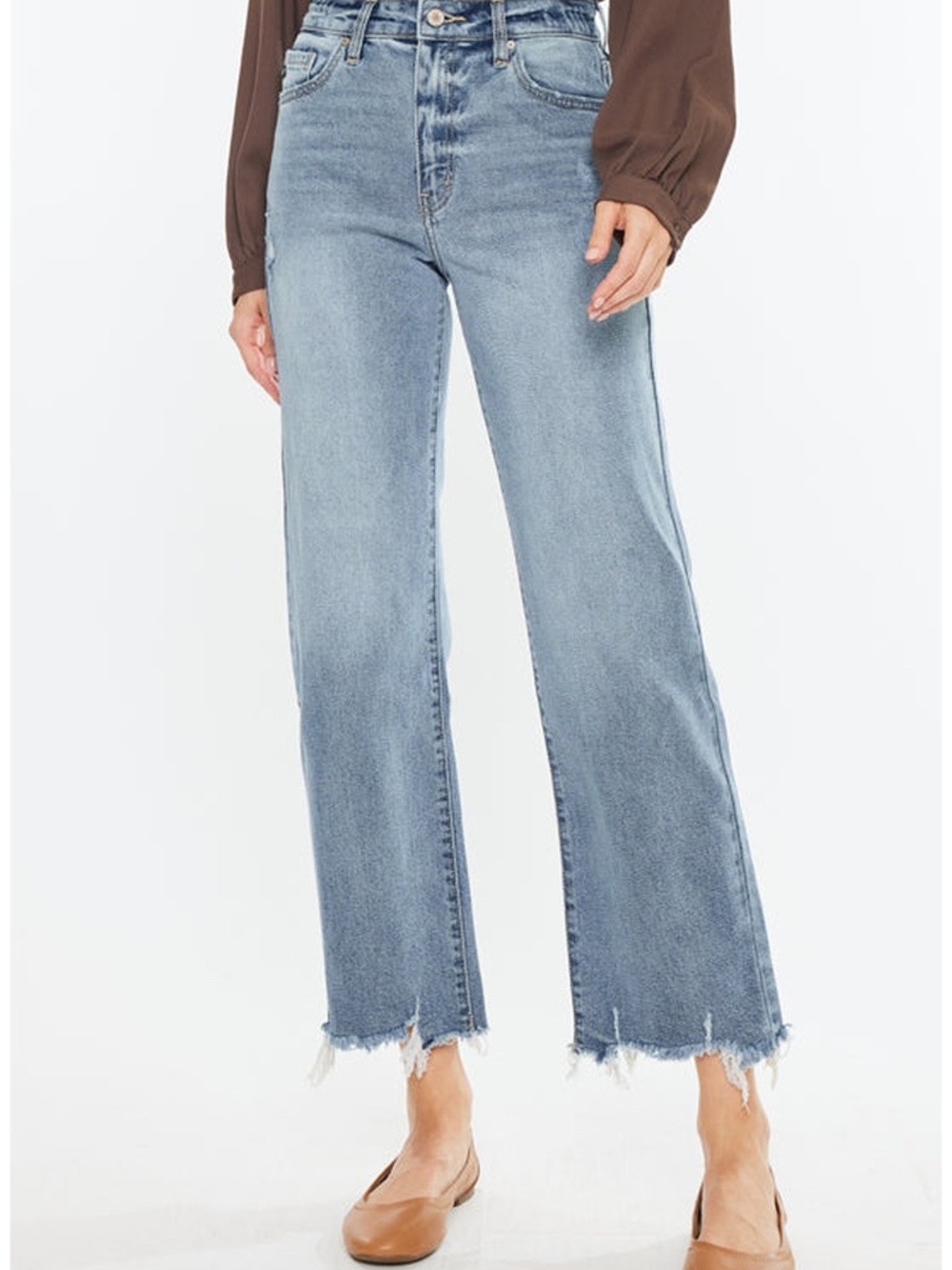 KanCan Violet High Rise Slim Wide Leg Jeans Size 26
